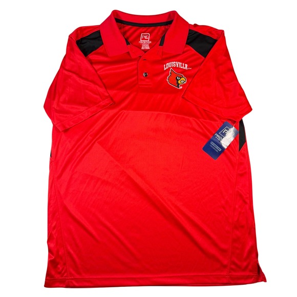 ProEdge Other - ProEdge Louisville Cardinals Mens Large Red Black Performance Polo Shirt NWT